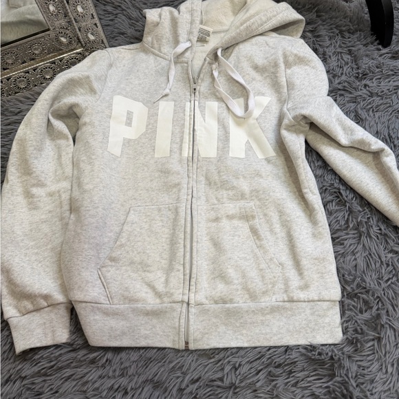 🌟PINK Victoria's Secret Light Gray Hoodie and Sweatpants XS/S - Picture 3 of 5